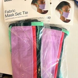 BAGGU Colorful Fabric Mask Set - Purple, Pink, Green